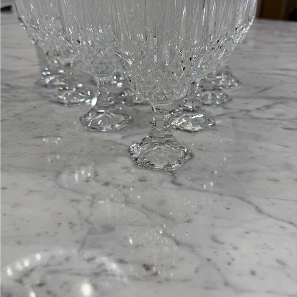 Vintage NEW Stratton Fostoria Lead Crystal Wine Glasses Set of 10 - Picture 7 of 8